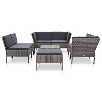 8 Piece Garden Lounge Set With Cushions Poly Rattan