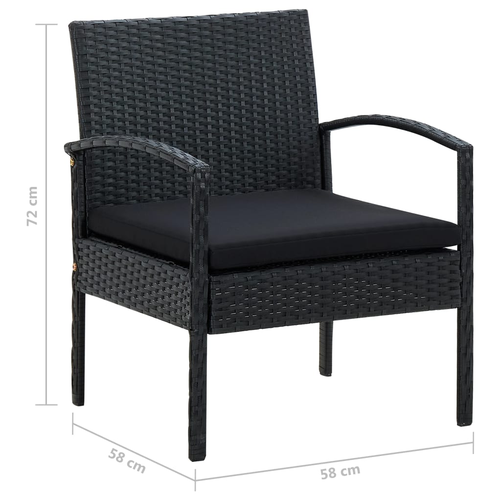Garden Chair With Cushion Poly Rattan