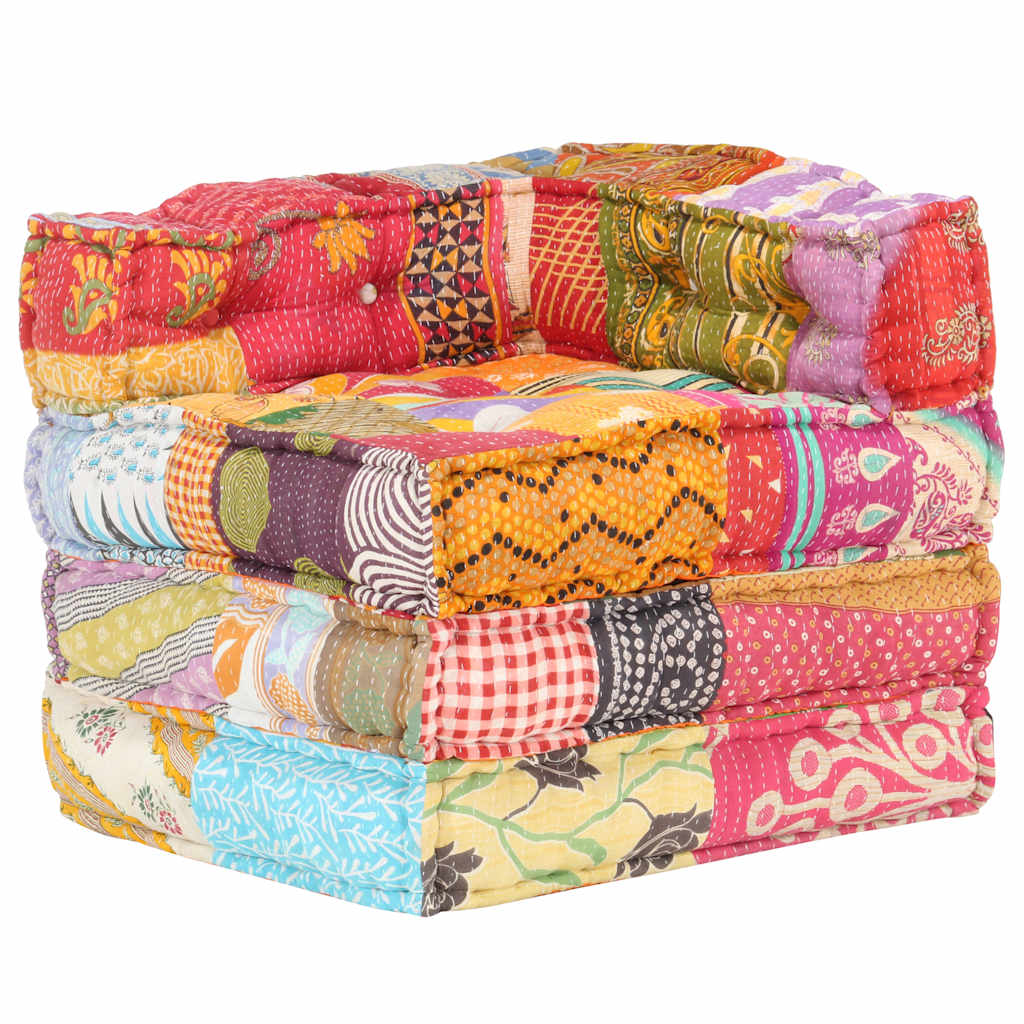 2-Seater Modular Pouffe Fabric