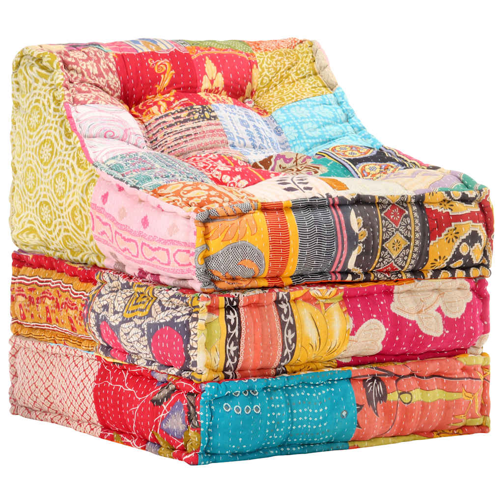 2-Seater Modular Pouffe Fabric