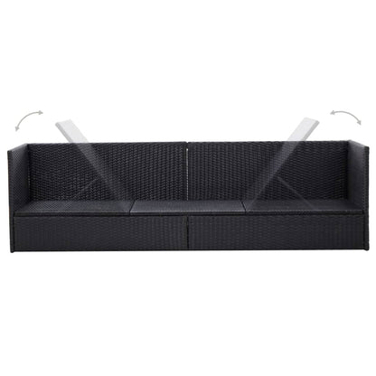 Garden Bed With Cushion And Pillow Poly Rattan