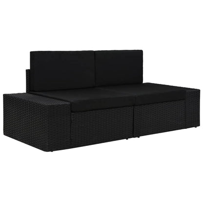 Sectional Sofa 2-Seater Poly Rattan