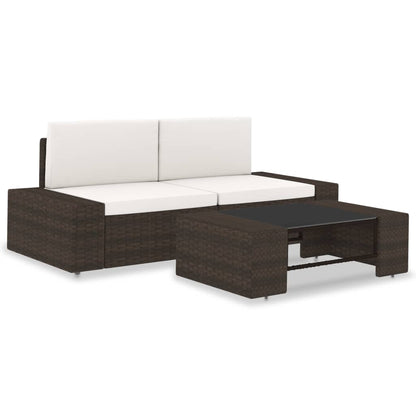 Sectional Sofa 2-Seater Poly Rattan