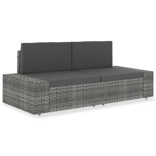 Sectional Sofa 2-Seater Poly Rattan