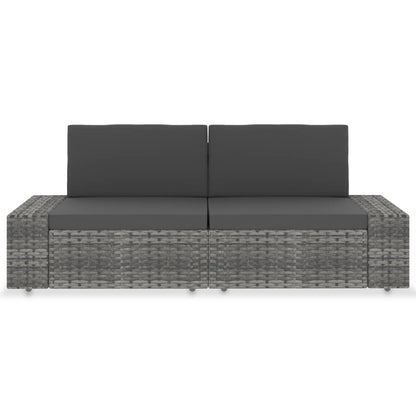 Sectional Sofa 2-Seater Poly Rattan