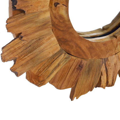 Wall Mirror 40 Cm Teak Round