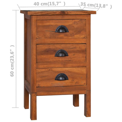 Bedside Cabinet 40X35X60 Cm Solid Teak Wood