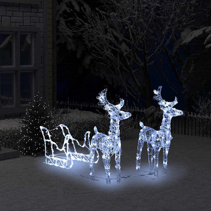 Reindeers & Sleigh Christmas Decoration 280X28X55 Cm Acrylic