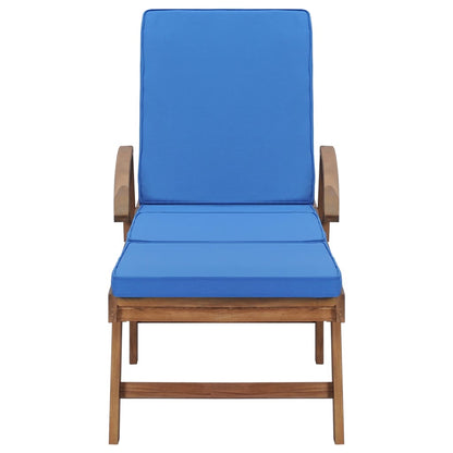 Sun Loungers With Cushions 2 Pcs Solid Teak Wood
