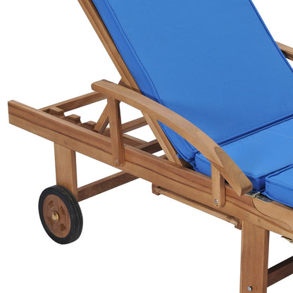 Sun Loungers With Cushions 2 Pcs Solid Teak Wood