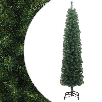 Slim Artificial Pre-Lit Christmas Tree With Ball Set Green