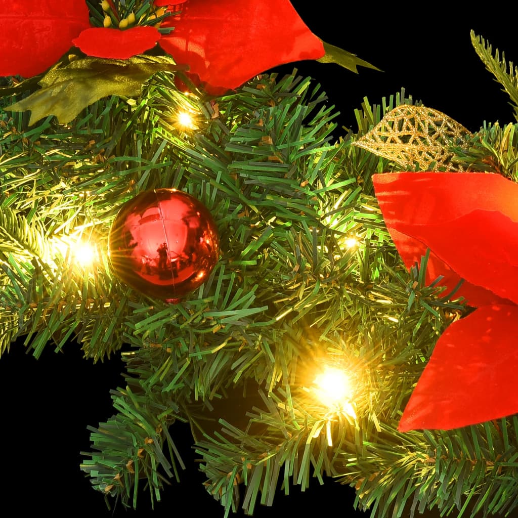 Christmas Garland With Led Lights Green 2.7 M Pvc