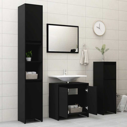 Bathroom Cabinet High Gloss Black 60X33X61 Cm Engineered Wood