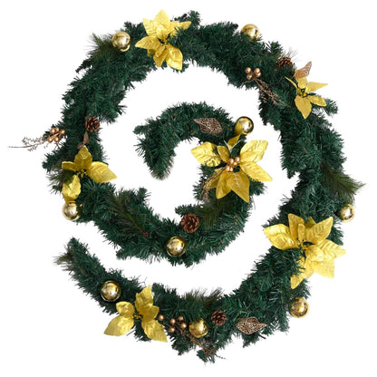 Christmas Garland With Led Lights Green 2.7 M Pvc