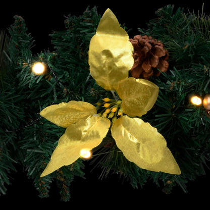 Christmas Garland With Led Lights Green 2.7 M Pvc
