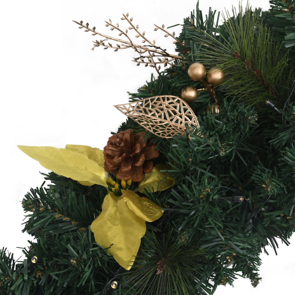 Christmas Garland With Led Lights Green 2.7 M Pvc