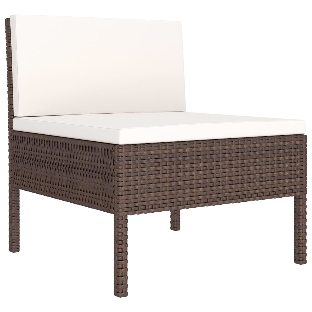 3 Piece Garden Lounge Set With Cushions Poly Rattan