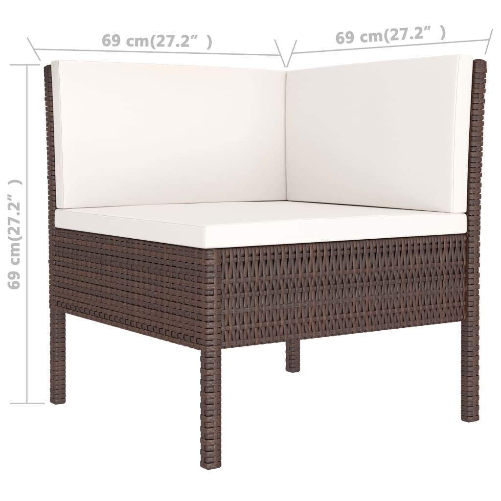 3 Piece Garden Lounge Set With Cushions Poly Rattan