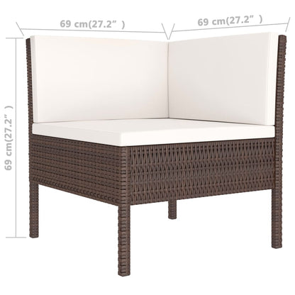 3 Piece Garden Lounge Set With Cushions Poly Rattan