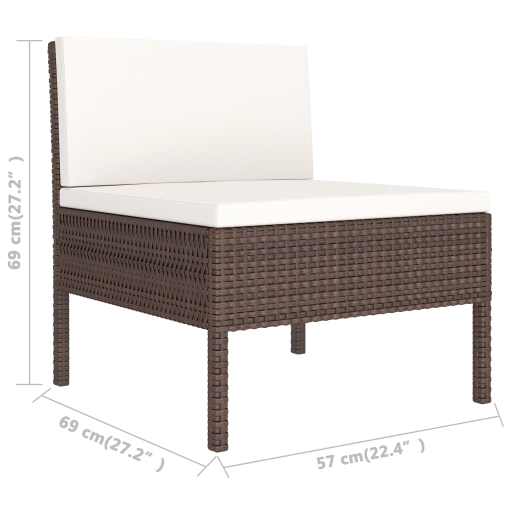 3 Piece Garden Lounge Set With Cushions Poly Rattan