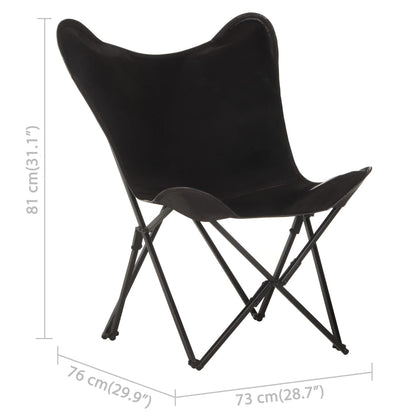 Foldable Butterfly Chair Real Leather