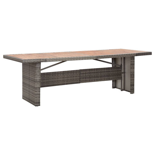 Garden Table 240X90X74 Cm Poly Rattan And Solid Acacia Wood