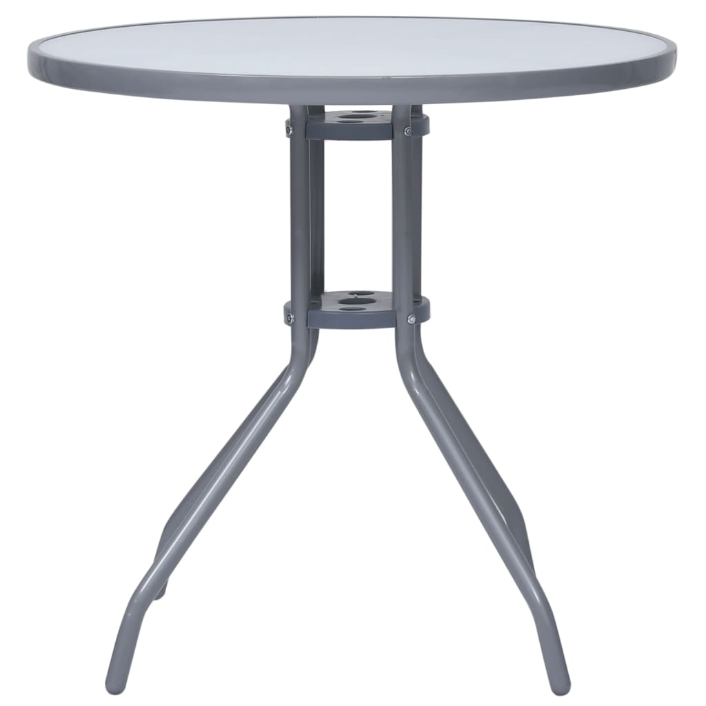 Garden Table 80 Cm Steel And Glass