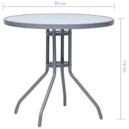 Garden Table 80 Cm Steel And Glass