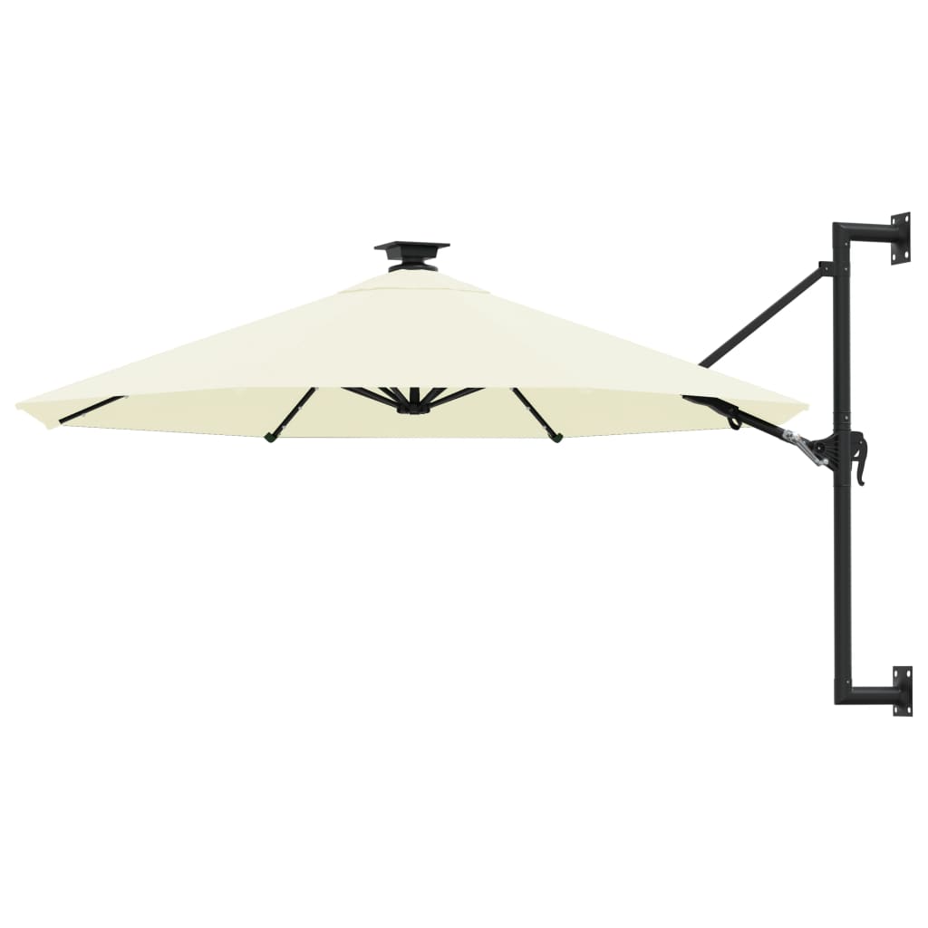 Wall-Mounted Garden Parasol With Leds 300 Cm