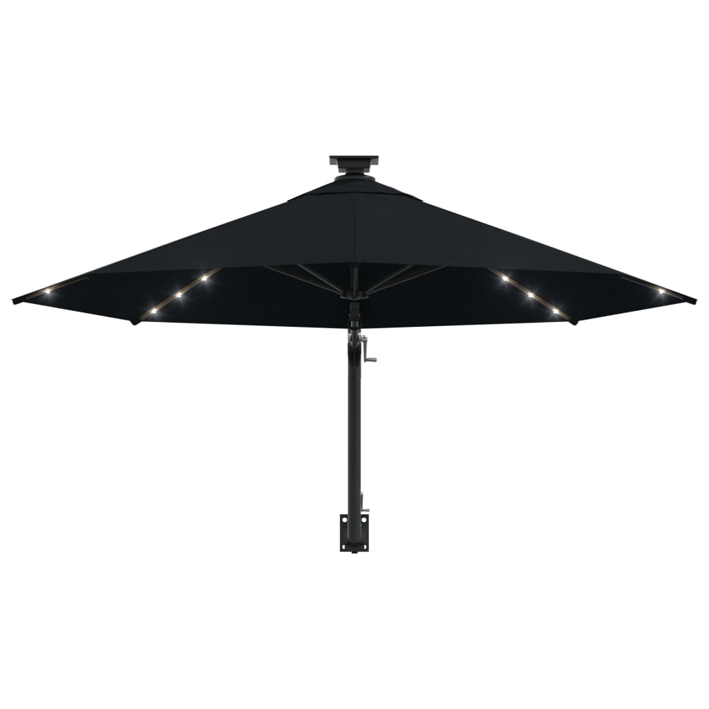 Wall-Mounted Garden Parasol With Leds 300 Cm