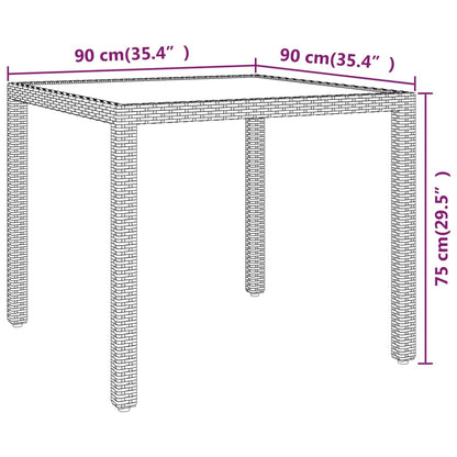 5 Piece Garden Dining Set Poly Rattan And Tempered Glass Beige