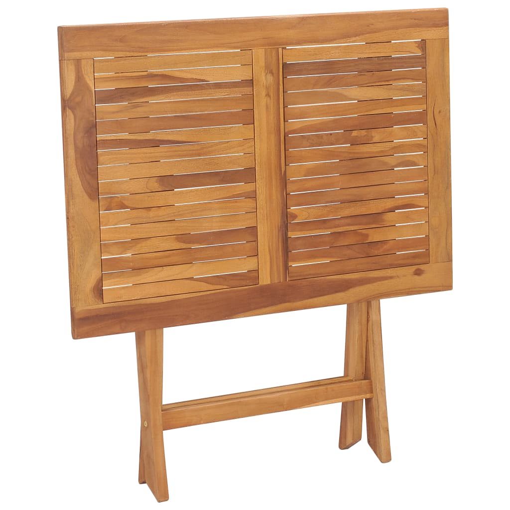 Folding Garden Dining Table 90X60X75 Cm Solid Teak Wood