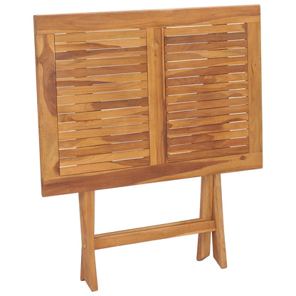 Folding Garden Dining Table 90X60X75 Cm Solid Teak Wood