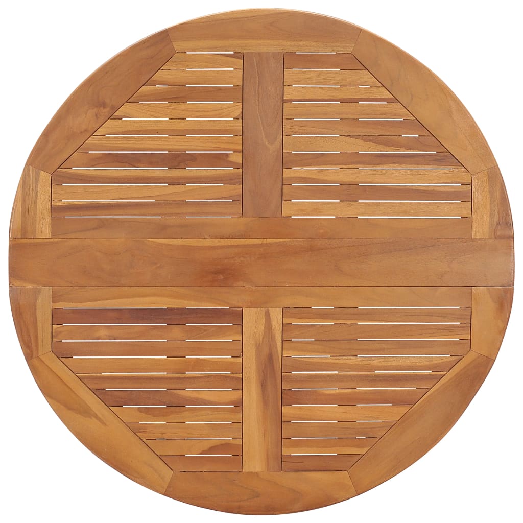 Folding Garden Dining Table Ø90X75 Cm Solid Teak Wood