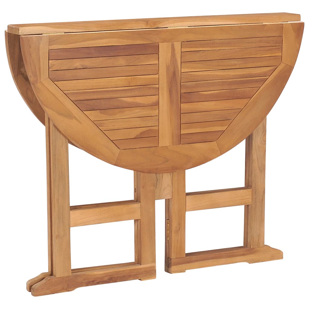 Folding Garden Dining Table Ø90X75 Cm Solid Teak Wood