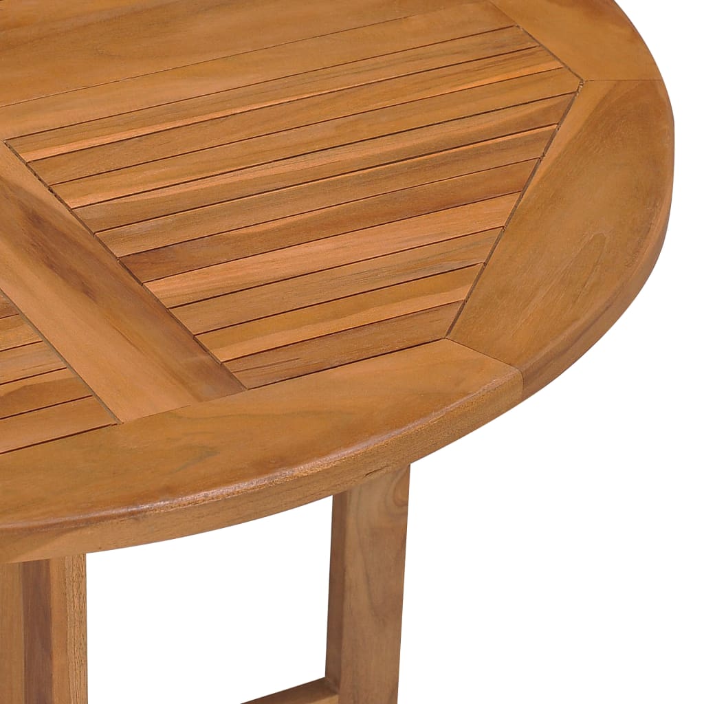 Folding Garden Dining Table Ø90X75 Cm Solid Teak Wood