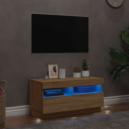 Tv Cabinet With Led Lights 80X35X40 Cm