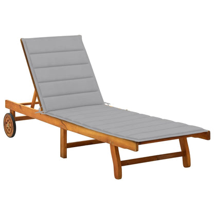 2-Person Garden Sun Lounger With Cushions Solid Acacia Wood