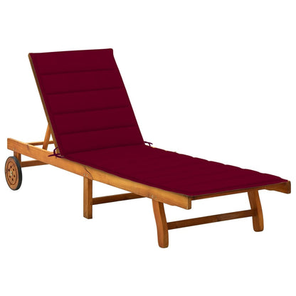 2-Person Garden Sun Lounger With Cushions Solid Acacia Wood
