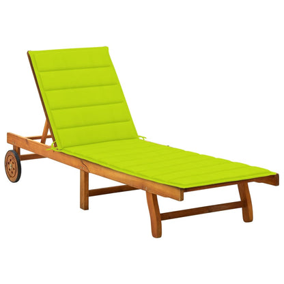 2-Person Garden Sun Lounger With Cushions Solid Acacia Wood