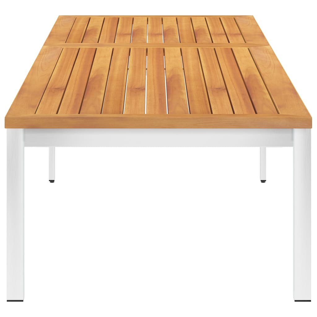 Sun Lounger With Cushion Solid Acacia Wood And Stainless Steel
