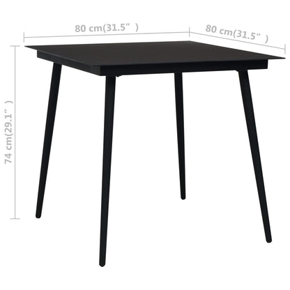 3 Piece Outdoor Dining Set Pvc Rattan Black