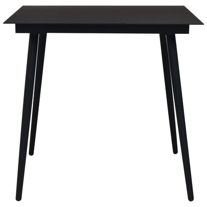 3 Piece Outdoor Dining Set Pvc Rattan Black
