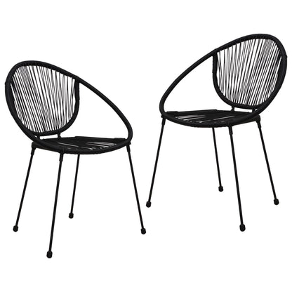 3 Piece Outdoor Dining Set Pvc Rattan Black