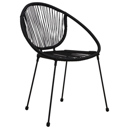 3 Piece Outdoor Dining Set Pvc Rattan Black