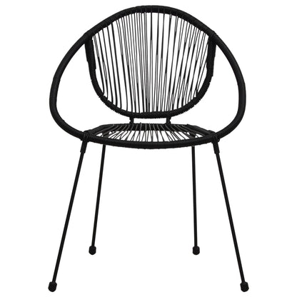 3 Piece Outdoor Dining Set Pvc Rattan Black
