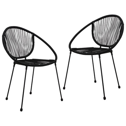 3 Piece Outdoor Dining Set Pvc Rattan Black