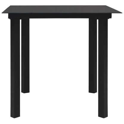 3 Piece Outdoor Dining Set Pvc Rattan Black