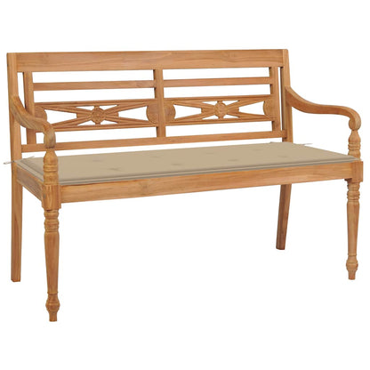 Batavia Bench With Cushion Solid Teak Wood
