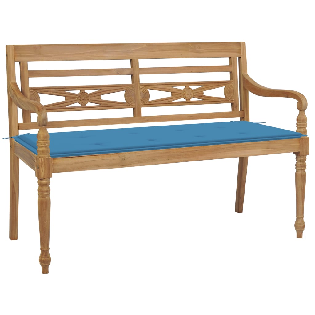 Batavia Bench With Cushion Solid Teak Wood